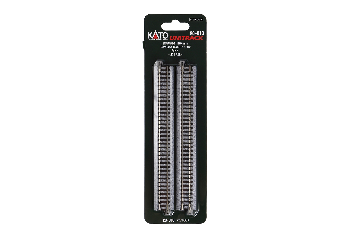 Kato 20-010 N Scale Unitrack 186mm (7 5/16") Straight Track