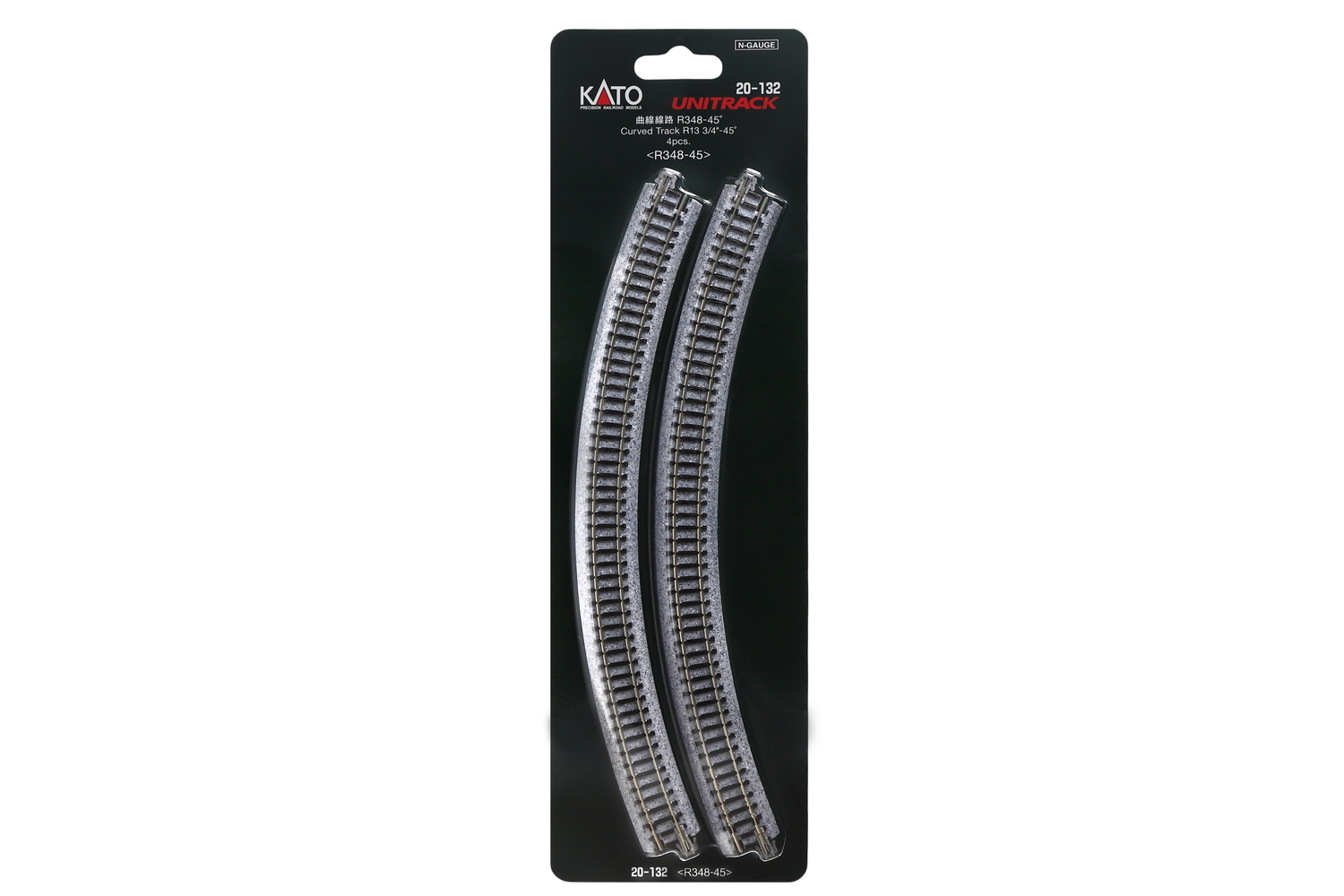 Kato 20-132 N R348-45 Curved Track (4 ea) (13 3/4-45d)