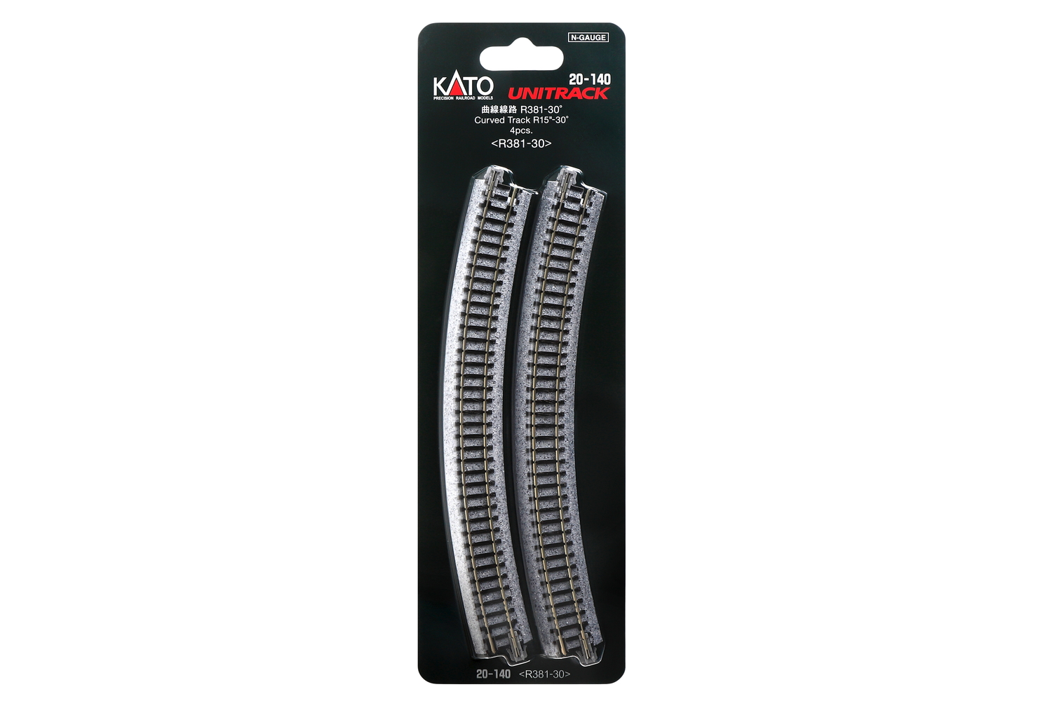 Kato 20-140 N Scale Unitrack, 381mm 15" Radius 30-Degree Curve