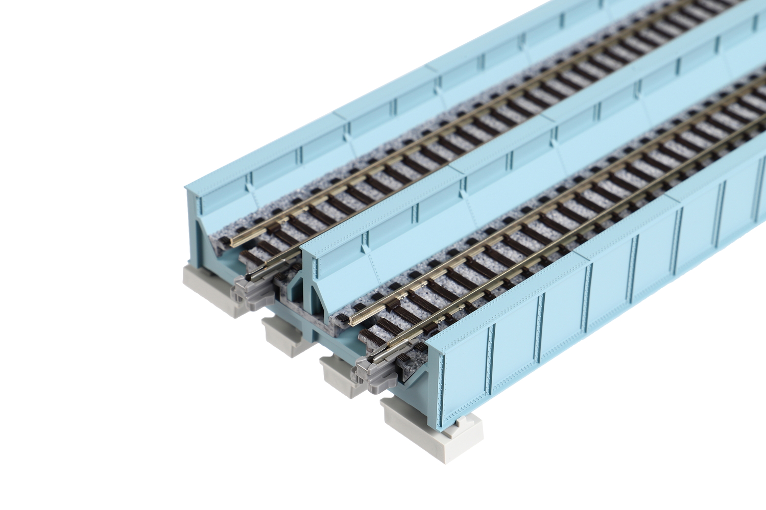 Kato 20-455 N Double Track Plate Girder Bridge, Lt Blue, 186mm