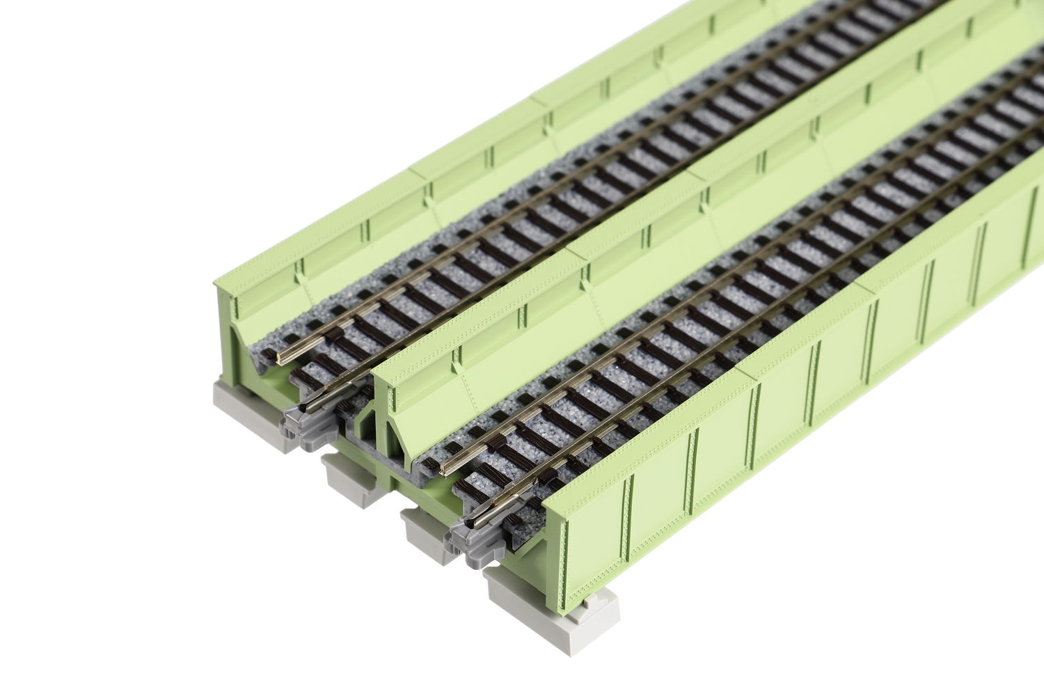Kato 20-456 N Double Track Plate Girder Bridge, Lt Green, 186mm