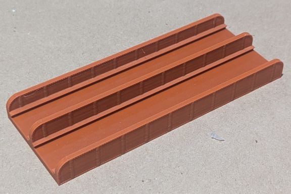 Rust brown 186mm double line bridge